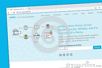 Stellar money transfer platform website homepage Editorial Stock Photo