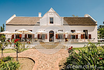 Stellenbosch, South Africa - traditional Cape Dutch architecture Editorial Stock Photo