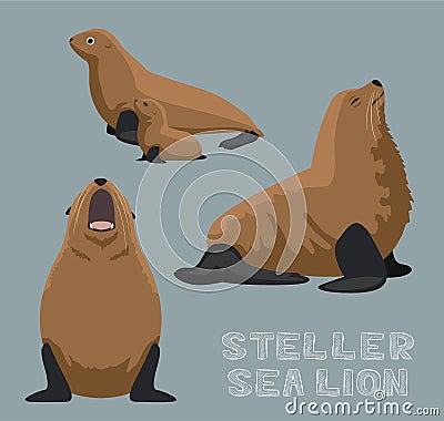 Steller Sea Lion Cartoon Vector Illustration Vector Illustration