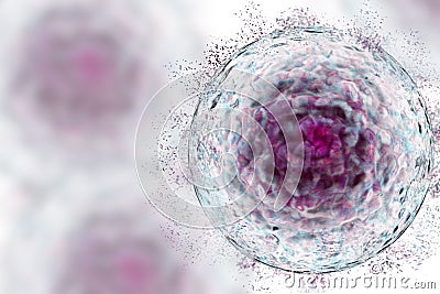 Stem Cell with protein cluster, deconstructing stem cell Stock Photo