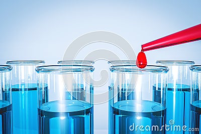 Stem cell research pipette science laboratory test tubes lab glassware, science laboratory research and development concept Stock Photo