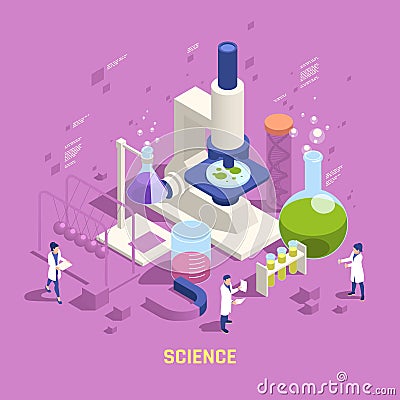 STEM Education Isometric Composition Vector Illustration