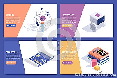 STEM Education Online Concept Vector Illustration