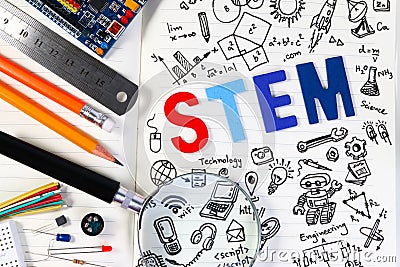 STEM education. Science Technology Engineering Mathematics. Stock Photo