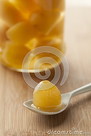 Stem ginger in syrup Stock Photo