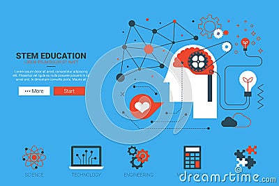 STEM website concept Vector Illustration