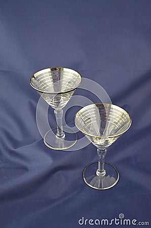 Stemmed vintage barware Stock Photo