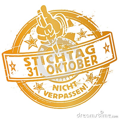 Button deadline 31th October Vector Illustration