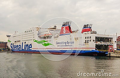 Stena Line ferry in the Kiel Canal, Kiel, Schleswig-Holstein, Germany, Europe Editorial Stock Photo