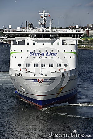 Stena Line Ferry at the Harbor of Kiel, Germany. Editorial Stock Photo