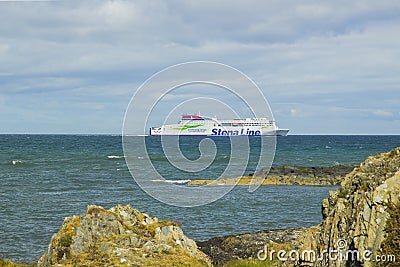 The Stenaline ferry Edda on its way to Liverpool from Belfast Editorial Stock Photo