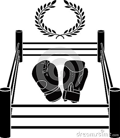 Stencil of boxer ring. vector illustration Vector Illustration