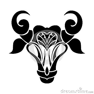 Stencil Tribal Bull Head Logo Vector Illustration