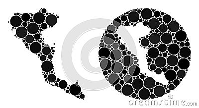 Stencil and Usual Mosaic Corfu Island Map of Round Dots Vector Illustration