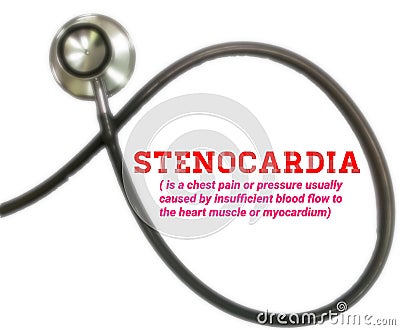 Stenocardia (a kind of chest pain or pressure), medical conceptual i mage Stock Photo