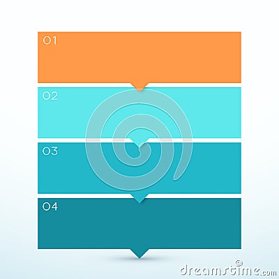 4 Step Arrow List Colorful Banners Infographic Diagram Vector Illustration