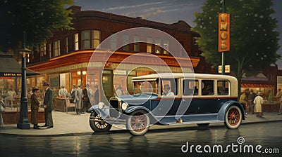 Vintage Diner: Nostalgic Charm of a 1920s American Eatery Stock Photo
