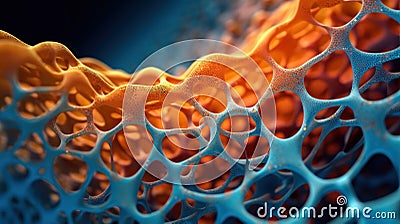 Colorful Macro Marvel: Exploring the Porous and Biogenic Ferrofluidal Fractals in an Airy Gradient Stock Photo