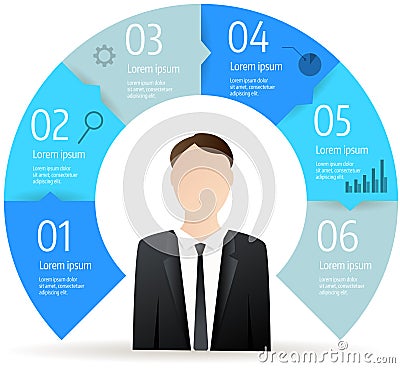 Step circle infographic business diagram Vector Illustration