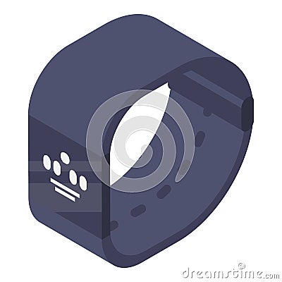 Step counter bracelet icon, isometric style Vector Illustration