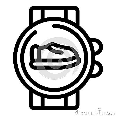 Step counter watch icon outline vector. Jogging activity records Vector Illustration
