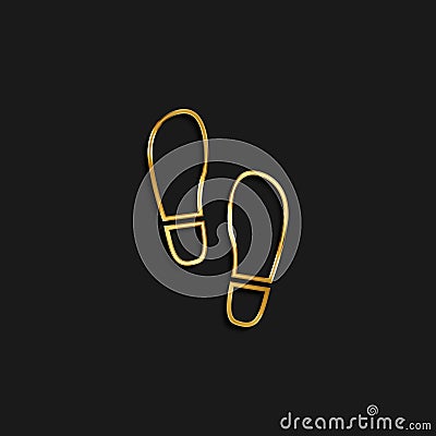 Step, foot gold icon. Vector illustration of golden particle background Cartoon Illustration