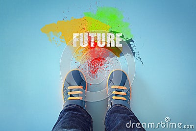 Step into the future Stock Photo