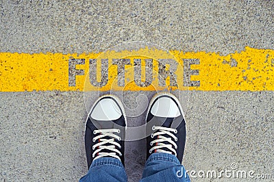 Step into the future. Stock Photo