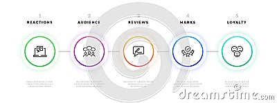 Step infographic. Workflow process graphic info, banner template for business presentation, flow chart with project Vector Illustration