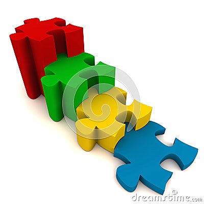 Step jigsaw puzzle Stock Photo