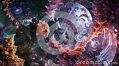 Fractal Visions: Exploring Infinite Patterns Stock Photo