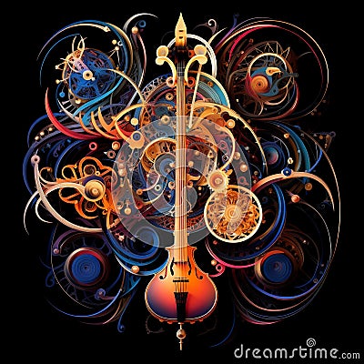 Cadence Kaleidoscope: An Alluring Array of Musical Instruments Stock Photo