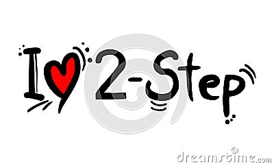 2 step music style love message Vector Illustration
