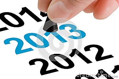 Step Into The New Year 2013 Stock Photo