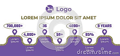 7-step process or path infographic vector template Vector Illustration