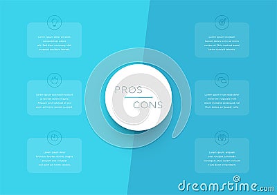 2 Step Pros and Cons List Infographic Template Vector Illustration