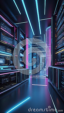 QuantumQuotient's Vision in 3D: Eclipsing Boundaries. AI generate Stock Photo