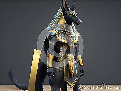 Guardian of the Afterlife: Embrace the Enigmatic Anubis, the Egyptian God, with our Striking Picture Stock Photo