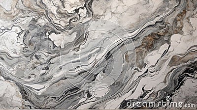 Grey Veil Marble Serenity: A Luxurious Panoramic Banner Featuring an Abstract Marbleized Texture Illuminated by Gentle Grey Tones Stock Photo