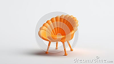 Orange Shell Chair Stock Photo