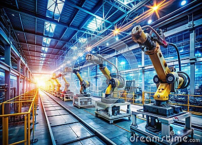 Advanced Data Center of the Future Automated Systems and Holographic Displays for Seamless Data Management Stock Photo
