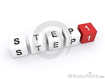 Step 1 sign Stock Photo