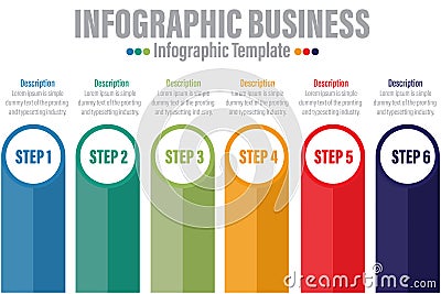 6 Step and Six option Infograph Brochure template with a lot of choices and a lot of design elements Vector Illustration