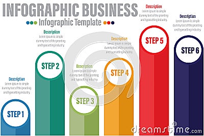 6 Step and Six option Infograph Brochure template with a lot of choices and a lot of design elements Vector Illustration