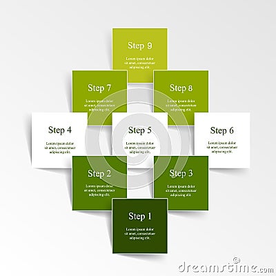 Step by step infographic. Vector Illustration