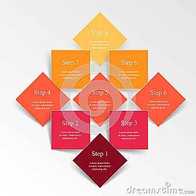 Step by step infographic. Vector Illustration