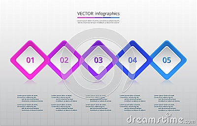 Step by step infographic. Vector Illustration