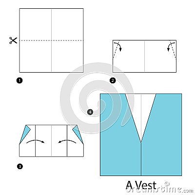 Step By Step Instructions How To Make Origami A Vest. Stock Vector ...