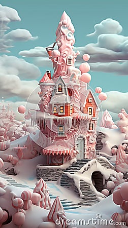 Candyland Utopia: AI-Generated Sweet Haven Stock Photo