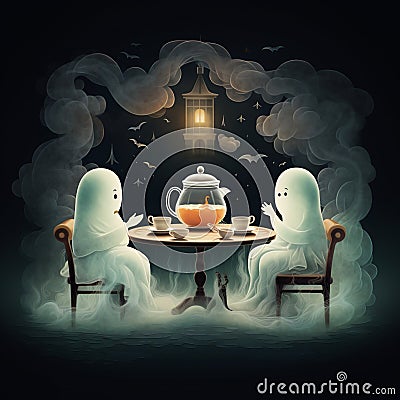 Ghostly Tea Party Stock Photo